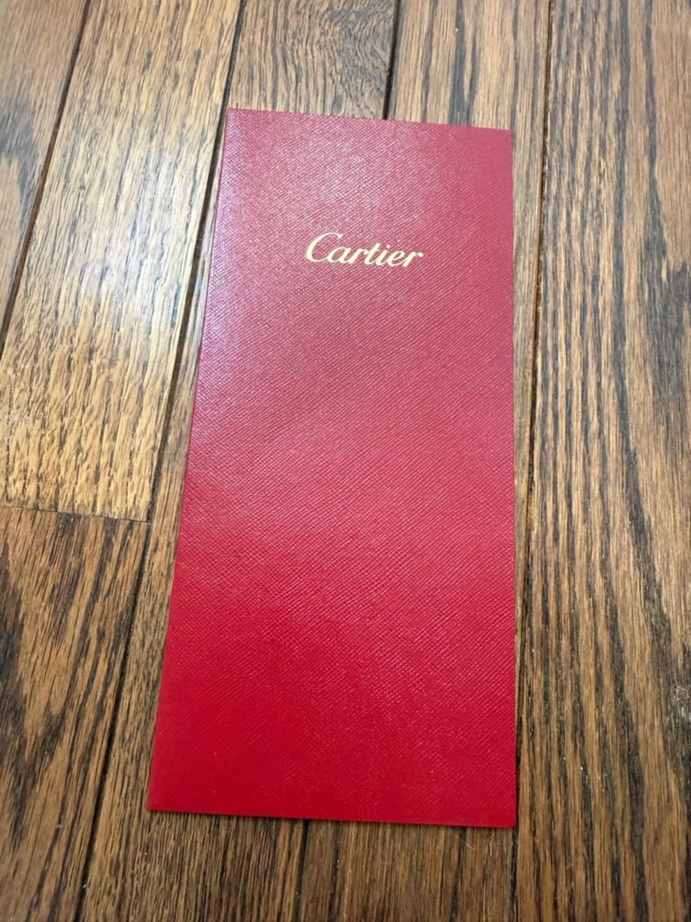 Cartier Red Card Pocket with Gold Logo